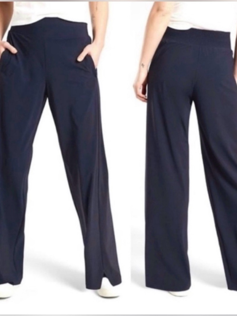 ATHLETA Cosmic Wide Leg Pants Full Length Navy Size Medium